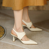 Fayth White Slingback Heels